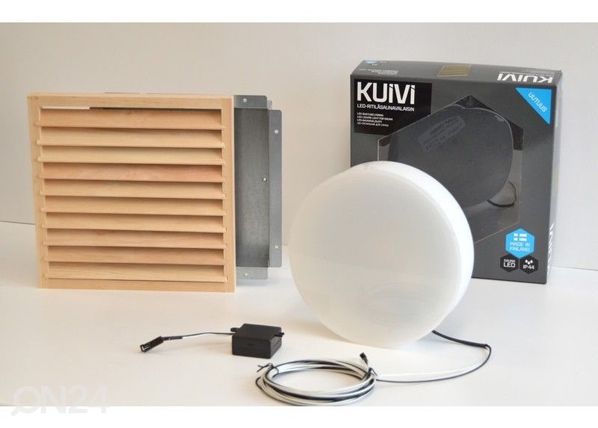 Встраиваемый LED светильник в баню с деревянной решёткой Kuivi