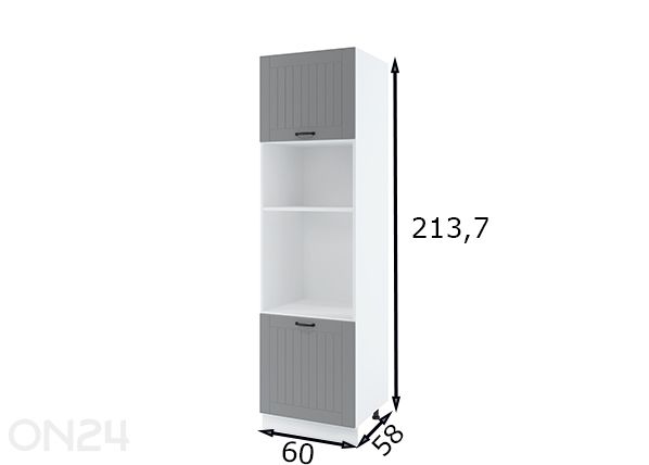 Высокий кухонный шкаф для встраиваемой духовки 60x213,7 см размеры