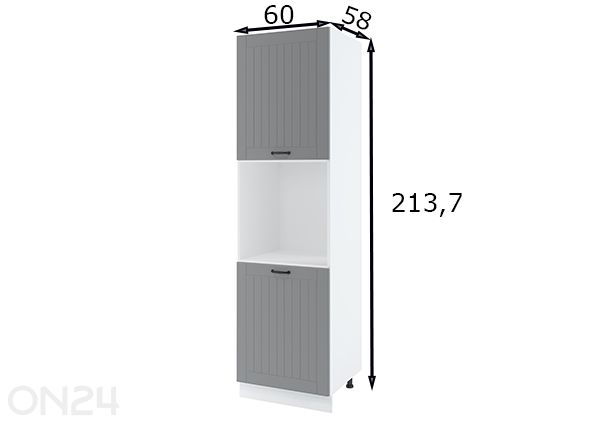 Высокий кухонный шкаф для встраиваемой духовки 60x213,7 см размеры