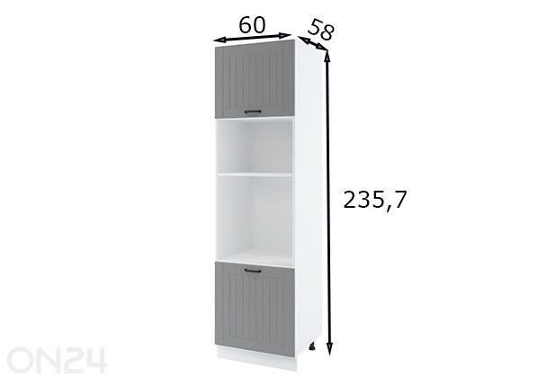 Высокий кухонный шкаф для встраиваемой духовки 60x235,7 см размеры