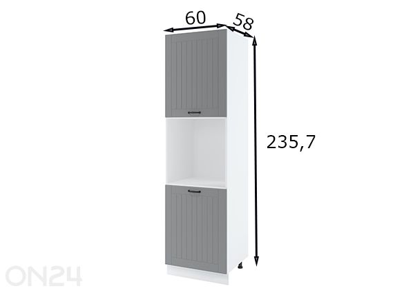 Высокий кухонный шкаф для встраиваемой духовки 60x235,7 см размеры