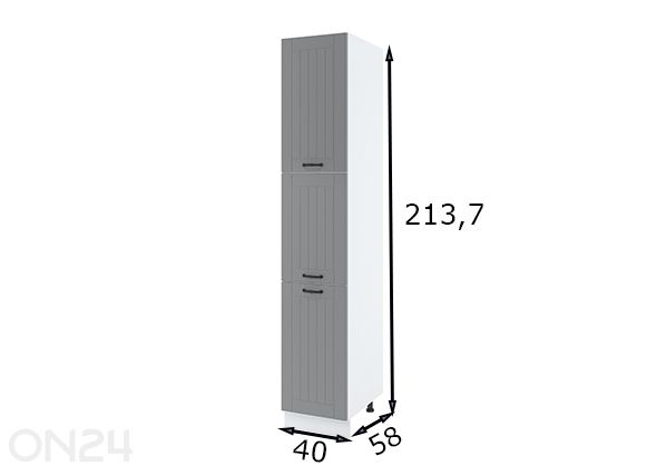 Высокий кухонный шкаф 40x213,7 см размеры