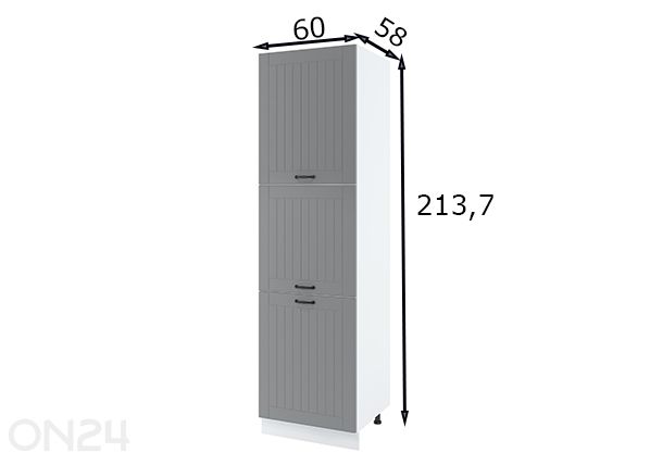 Высокий кухонный шкаф 60x213,7 см размеры