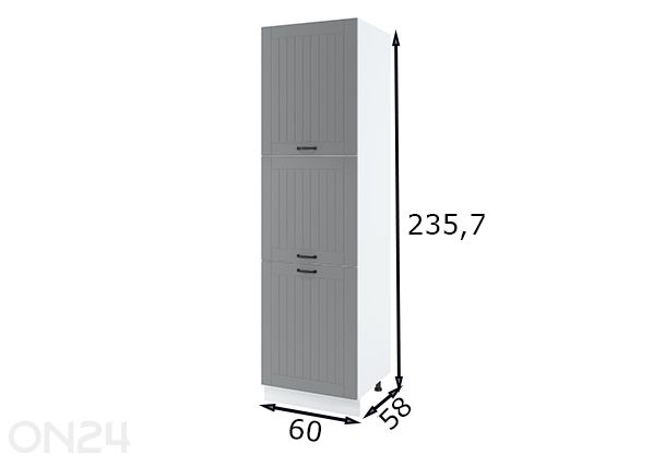Высокий кухонный шкаф 60x235,7 см размеры
