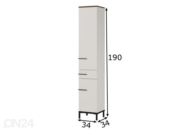 Высокий шкаф в ванную Yonkers размеры