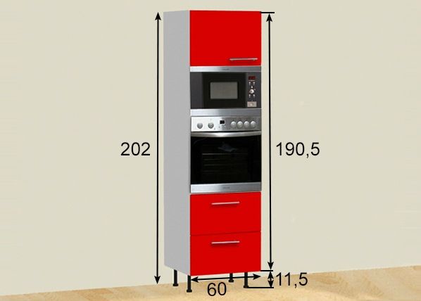 Высокий шкаф 60xh202 cm размеры