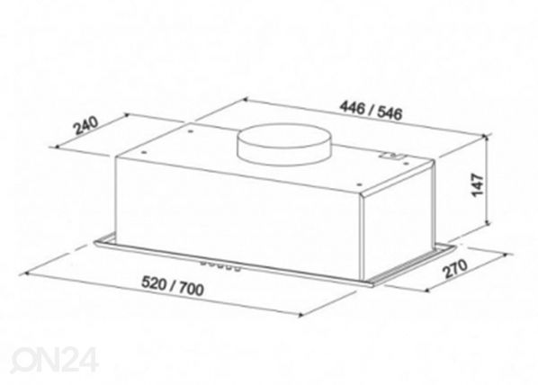 Вытяжка Eleyus GMA L14 150 52WH размеры