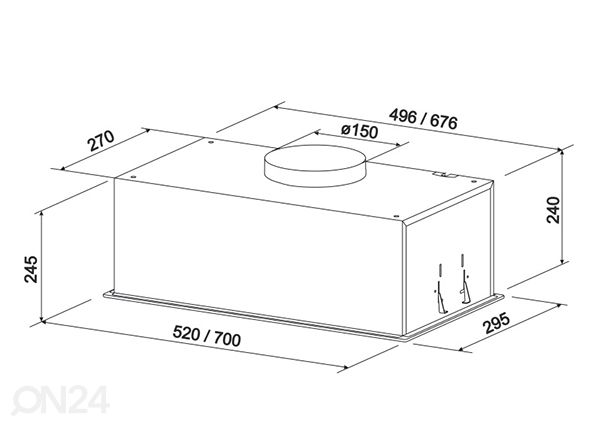 Вытяжка Eleyus SLA L16 200 52BL размеры
