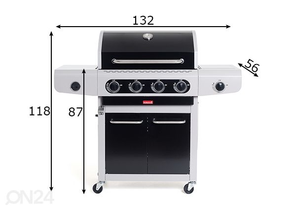 Газовая гриль Barbecook Siesta Black 412 размеры