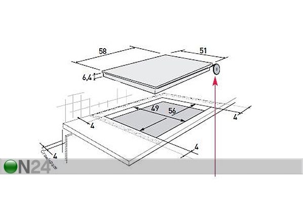 Газовая-индукционная поверхность Brandt размеры