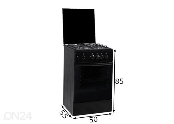 Газовая плита Schlosser F504G1G/02B, черный размеры