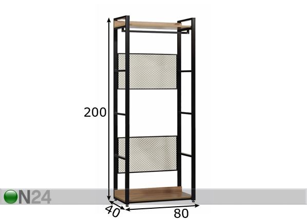 Гардеробная система (2 полки+ 2 штанги) 80x200 cm размеры