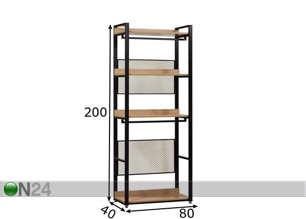 Гардеробная система (4 полки+ 2 штанги) 80x200 cm размеры