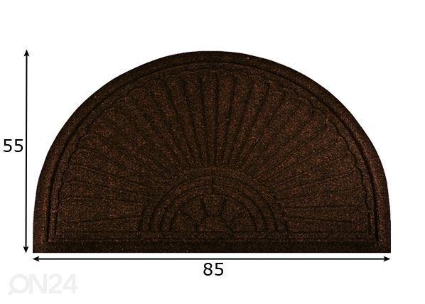 Дверной коврик Dune Halfmoon dark brown 85x55 см размеры