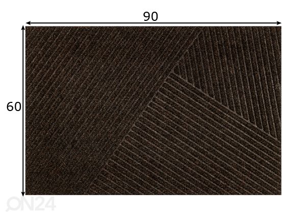 Дверной коврик Dune Stripes dark brown 60x90 см размеры