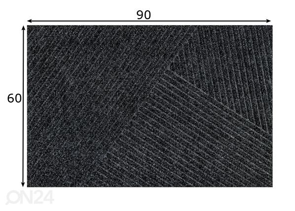 Дверной коврик Dune Stripes dark grey 60x90 см размеры