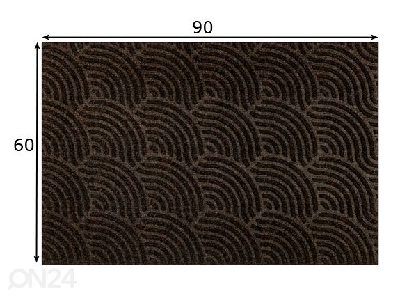 Дверной коврик Dune Waves dark brown 60x90 см размеры