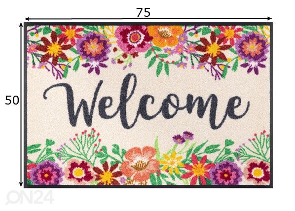 Дверной коврик Welcome Blooming 50x75 см размеры