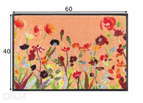 Дверной коврик Wildflowers 40x60 см размеры