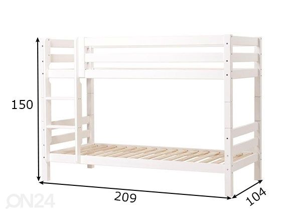 Двухъярусная кровать из массива дерева Premium 90x200 см размеры