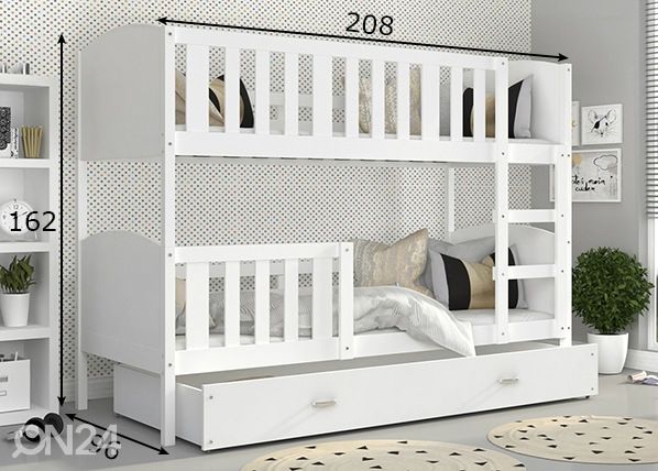 Двухъярусная кровать 90x200 cm размеры