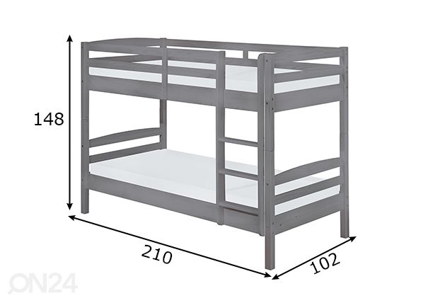 Двухъярусная кровать Lavius 90x200 cm размеры