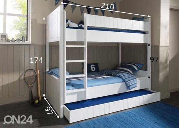 Двухъярусная кровать Robin-VIP 90x200 cm размеры