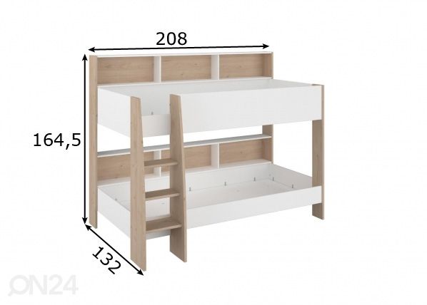 Двухъярусная кровать Shelter 90x200 cm размеры