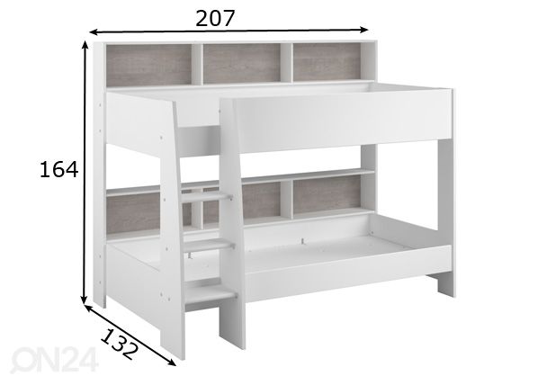 Двухъярусная кровать Taylor 90x200 cm размеры