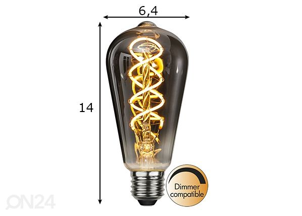 Декоративная LED лампочка с цоколем E27, 4 Вт размеры