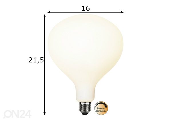 Декоративная LED лампочка с цоколем E27, 5,6 Вт размеры