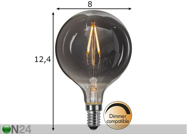 Декоративная LED лампочка E14 (1,4 Вт) размеры