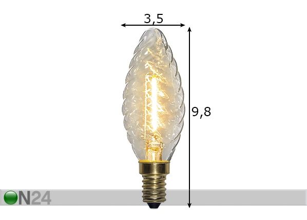 Декоративная LED лампочка E14 0,8 Вт размеры