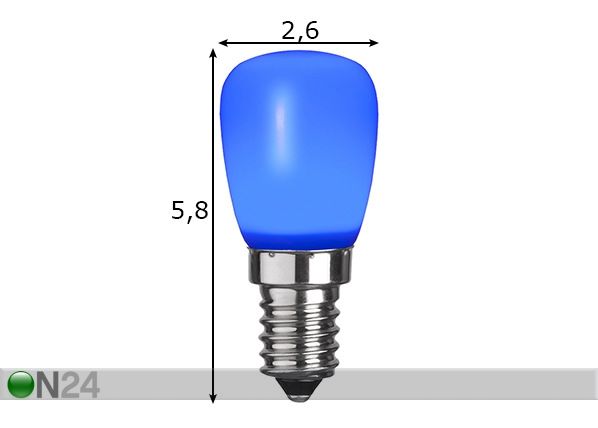 Декоративная LED лампочка E14 0,9 Вт на улицу размеры