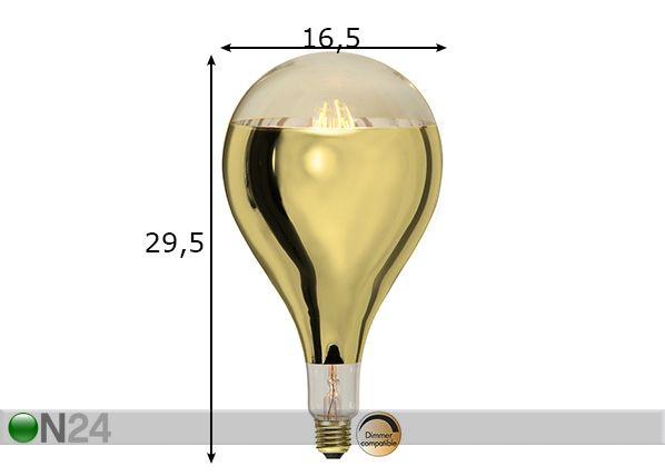 Декоративная LED лампочка E27 8 Вт размеры