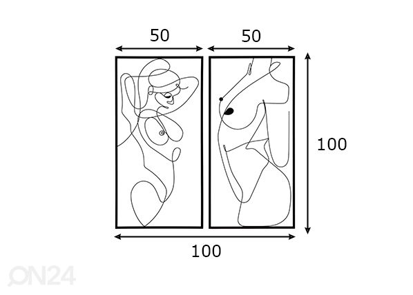 Декорация настенная Body 2 шт 50x100 cm размеры