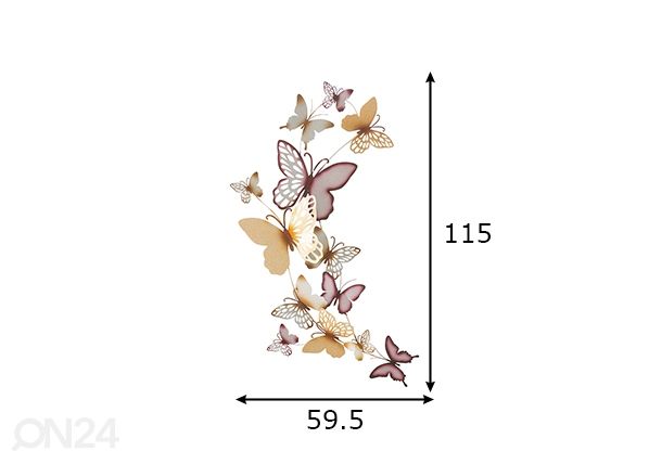 Декорация настенная Butterflies 59,5x111,5 cm размеры