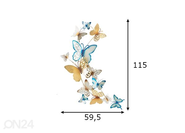 Декорация настенная Butterflies 59,5x111,5 cm размеры