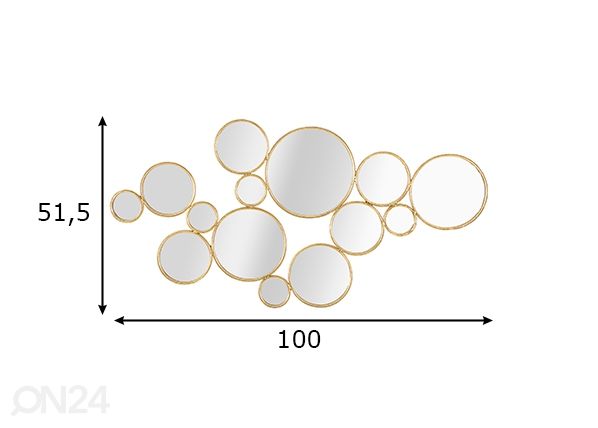 Декорация настенная Mirrors 100x51,5 cm размеры