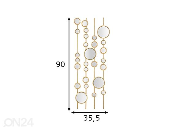 Декорация настенная Small Mirrors 35,5x90 cm размеры