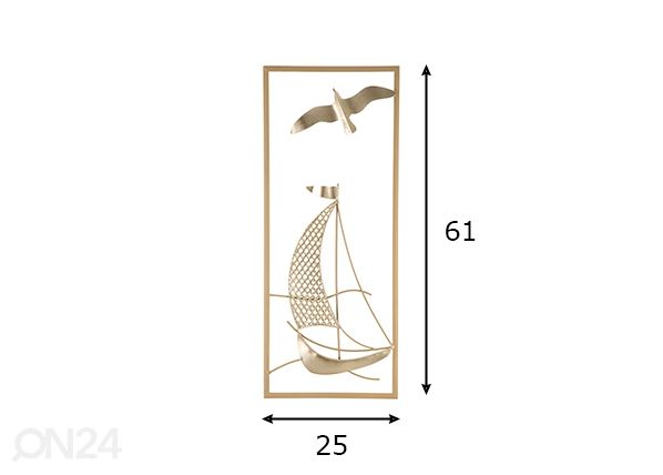 Декорация настенная Vela 25x61 cm размеры