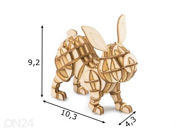 Деревянная 3D-головоломка Заяц размеры