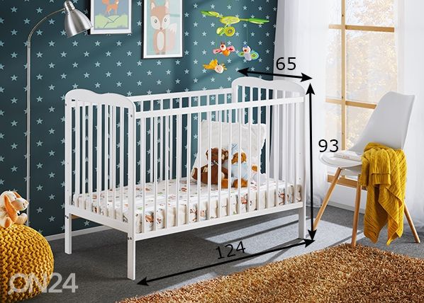 Детская кроватка Ala II 60x120 cm, белый размеры