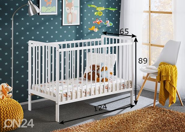 Детская кроватка Cypi II 60x120 cm, белый размеры