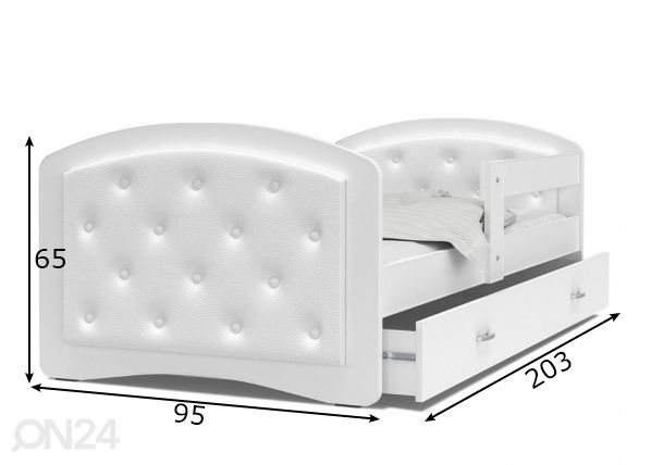 Детская кровать 90x200 cm, белый размеры