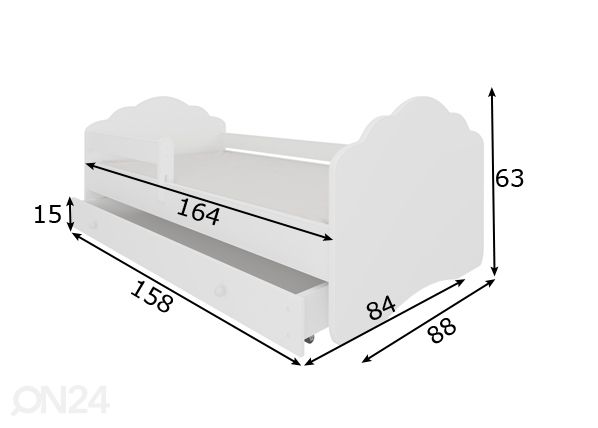 Детская кровать Carry I 80x160 cm размеры