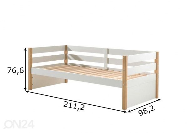 Детская кровать Margrit 90x200 cm, белый размеры