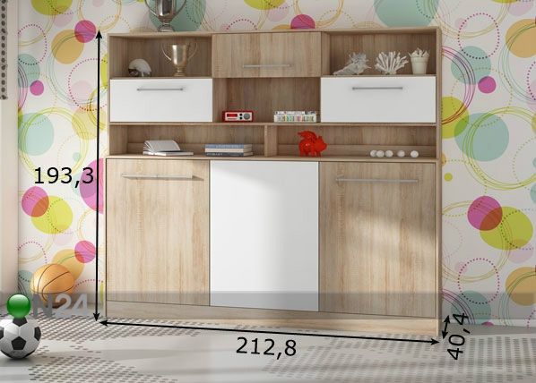 Детская откидная кровать-шкаф 90x200 cm размеры