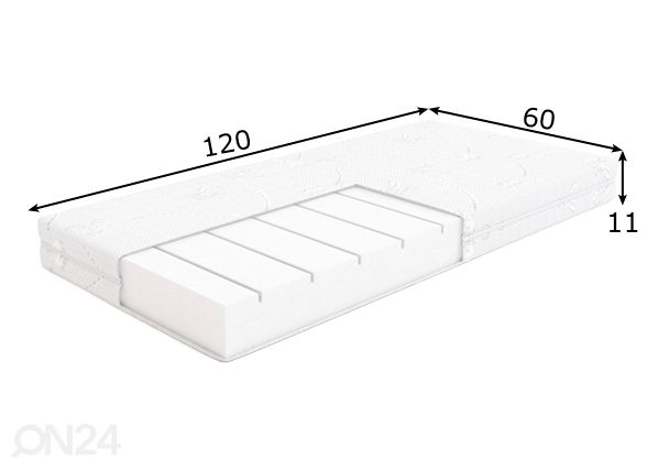 Детский матрас Dobranocka 60x120 cm с тканью Loterii размеры