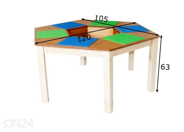 Детский стол для лего Ø 120xh63 cm размеры